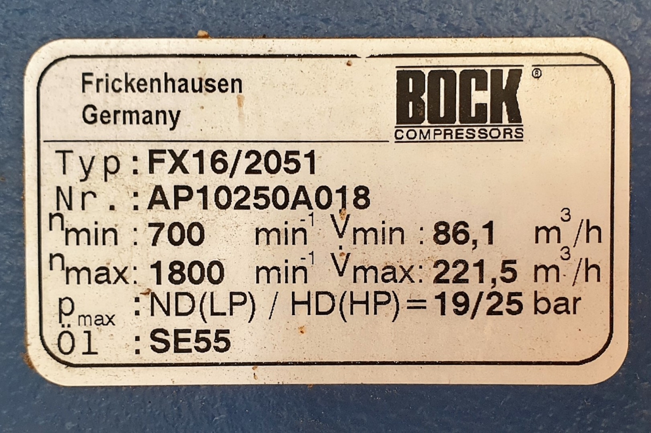 Used Bock FX16/2051 compressor HOS BV
